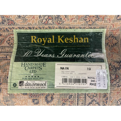 213B - A Royal Keshan Nain patterned rug, 240 x 170cm