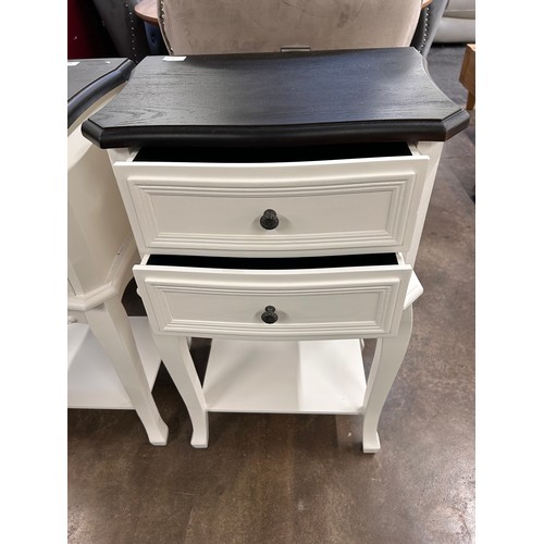 3078A - Two drawer bedside with contrast top