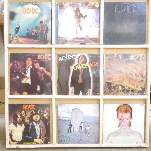 877 - A collection of LP records including The Beatles, AC/DC, ZZ Top, Lynyrd Skynyrd, White Snake, Deep P... 