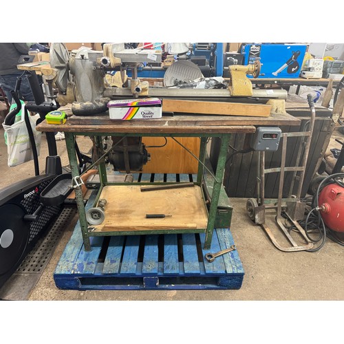 5146 - A Picador workshop system - lathe, table saw, sander, belt sander, buffer - mounted to wooden workbe... 