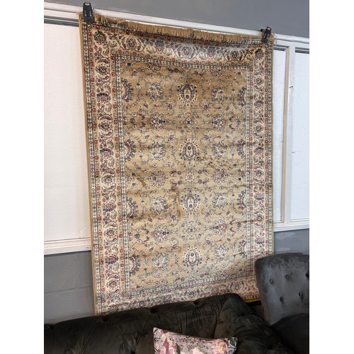 3023 - Gold ground full pule Kashmir rug, all over floral Ziegler design