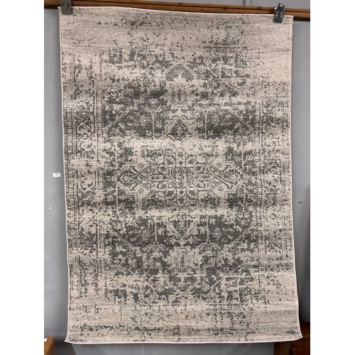 3044 - Grey ground full pile vintage look rug, medallion design