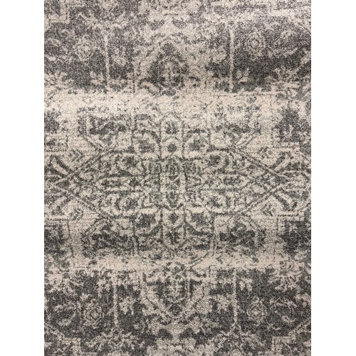 3044 - Grey ground full pile vintage look rug, medallion design