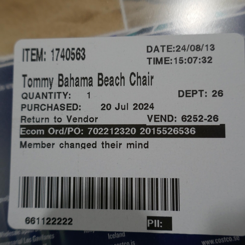 6249 - Two x Tommy Bahama folding Beach Chair's (339-285, 398) *This lot is subject to Vat