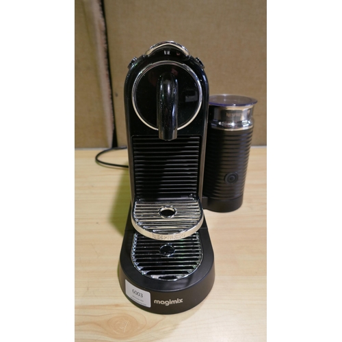 6003 - Magimix Nespresso Citiz&Milk Black coffee machine with box (model no:11317) Original RRP £149.99 + V... 