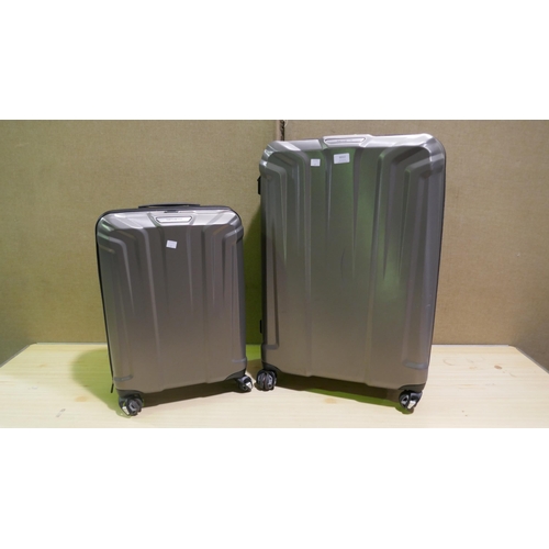 6022 - Samsonite Endure silver 2 piece Hardside Suitcases - Large case wheel missing, Original RRP £119.99 ... 