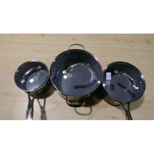 6050 - Three Greenpan Valencia pro pans with lids , Original RRP £139.99 + Vat (339-92) *This lot is subjec... 