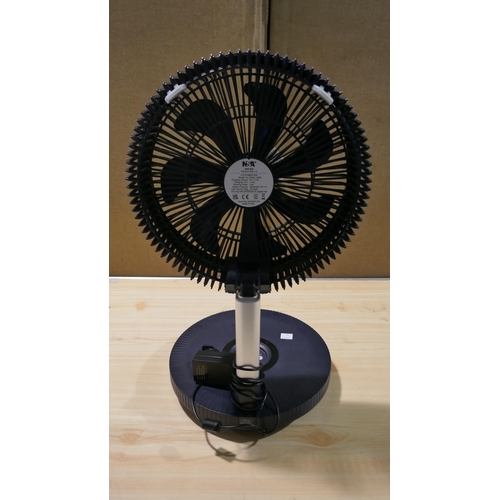 6057 - Nsa Folding Stand Fan with charger (339-94) *This lot is subject to Vat