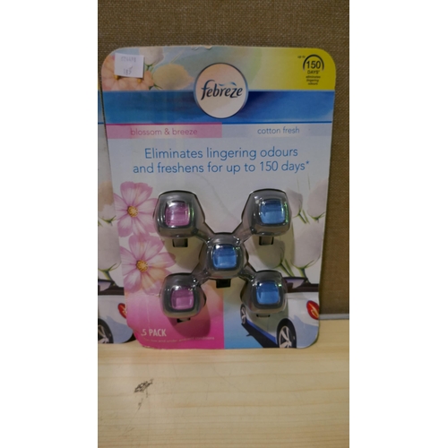 6062 - Three packs of 5 Febreze Car Air Fresheners  (339-184, 185, 186) *This lot is subject to Vat