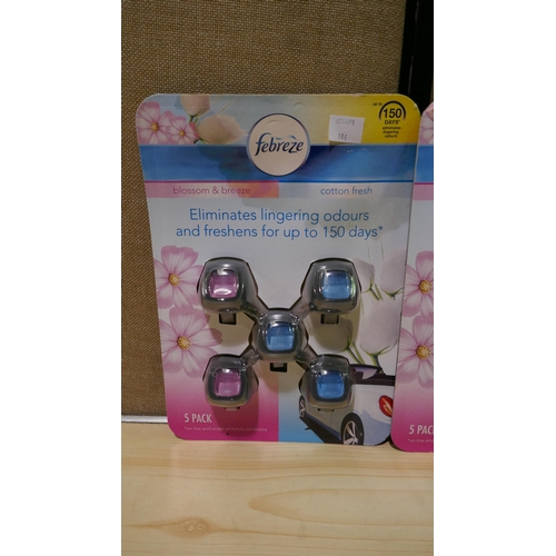 6062 - Three packs of 5 Febreze Car Air Fresheners  (339-184, 185, 186) *This lot is subject to Vat