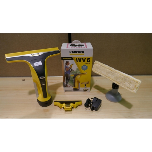 6070 - Karcher WV6 Window Vac with box, charger, spray bottle and additional head (339-400) *This lot is su... 