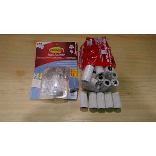 6083 - Command damage free hanging clips and Thermal Chip & Pin Rolls (339-63, 67) *This lot is subject to ... 