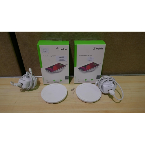 6097 - Two Belkin 10W Wireless Charging Pads with boxes  (339-151) *This lot is subject to Vat