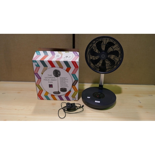 6141 - Nsa Folding Stand Fan with remote, charger and box (339-313) *This lot is subject to Vat