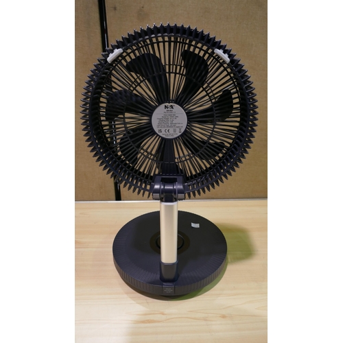 6141 - Nsa Folding Stand Fan with remote, charger and box (339-313) *This lot is subject to Vat