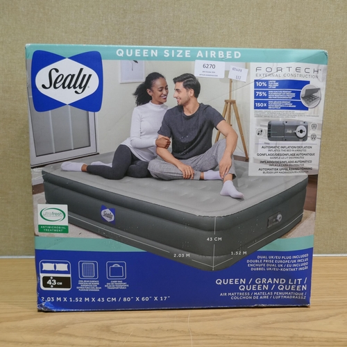 6270 - Sealy Fortech Airbed with Built In Pump  (339-117) *This lot is subject to Vat