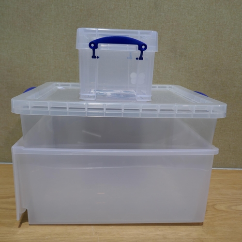 6285 - 3x mixed really useful storage container with extra lids  (339-129) *This lot is subject to Vat