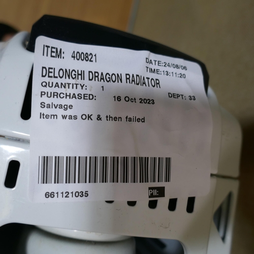 6292 - Delonghi Dragon 4 pro oil filled Radiator  Trdx40820E, Original RRP £99.99 + Vat (339-259) *This lot... 