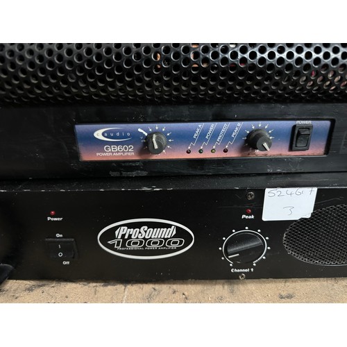 5072 - A ProSound 1000 power amp and an AC audio GB602 power amplifier