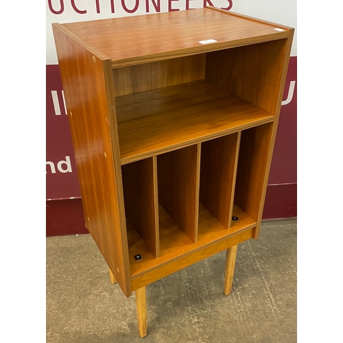 42 - A teak record cabinet