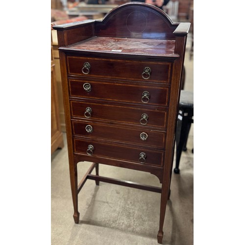 146 - An Edward VII inlaid mahogany music cabinet