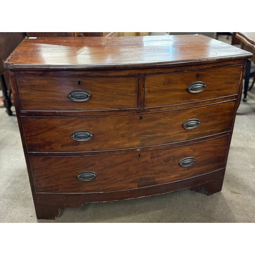 153 - A George III mahogany bow front chest of drawers