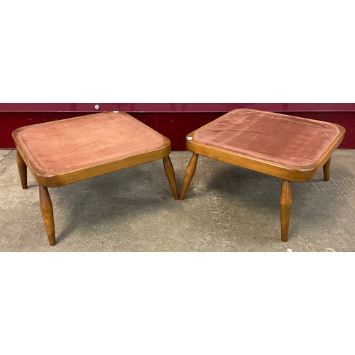 66 - An Ercol Golden Dawn beech five piece lounge suite, comprising; studio couch, pair of armchairs and ... 