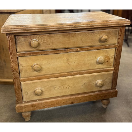 156 - A Victorian pine chest of drawers