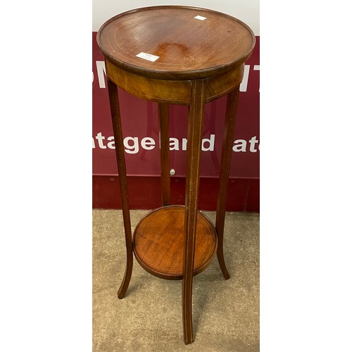 104 - An Edward VII inlaid mahogany jardiniere stand