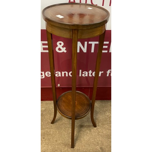 105 - An Edward VII inlaid mahogany jardiniere stand