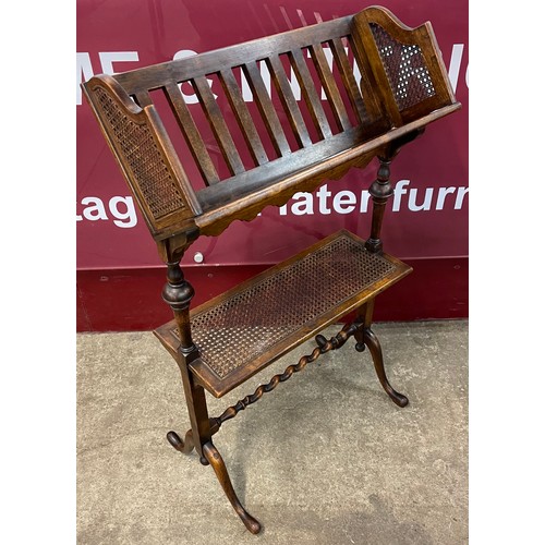 108 - An Edward VII style mahogany bergere bookstand