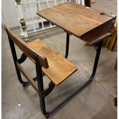 201 - An oak school desk