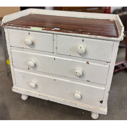 202 - A Victorian painted pine chest of drawers