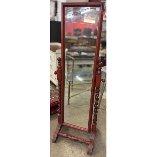 203 - A pine barleytwist cheval mirror mirror