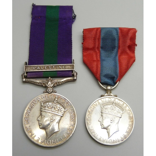 2006 - Two medals, General Service Medal to Major J.M.D. Booth-Tucker, R.W. Kent R. and Imperial Service Me... 