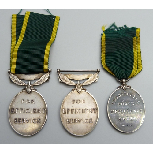 2007 - Three medals, Territorial to 4976653 Pte. W. Wood, Foresters; Militia to 1864676 Spr. H.R. Miles RE ... 