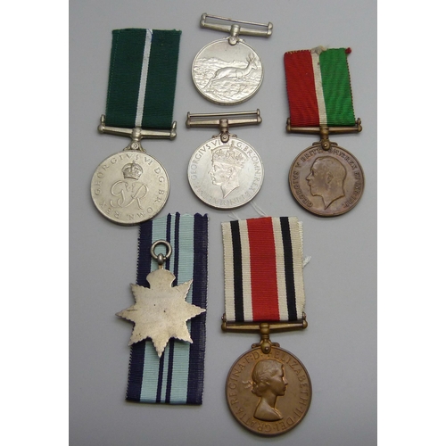 2010 - Six medals; a Special Constabulary medal to Leslie Pritchard, an Africa Service Medal to C273867 D. ... 