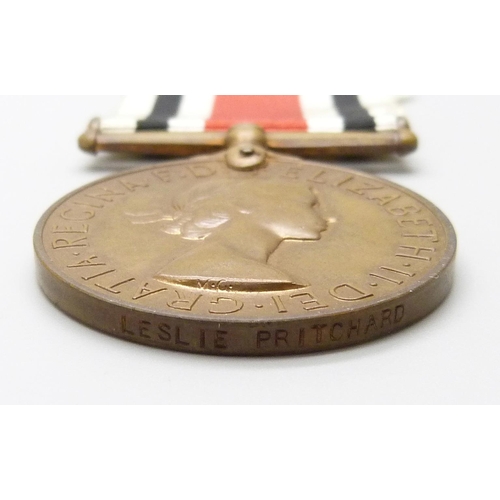 2010 - Six medals; a Special Constabulary medal to Leslie Pritchard, an Africa Service Medal to C273867 D. ... 