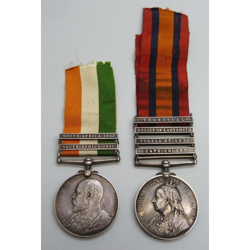 2015 - A Queen's South Africa medal and a King's South Africa medal to 13242 Dvr. A. Patrick ASC