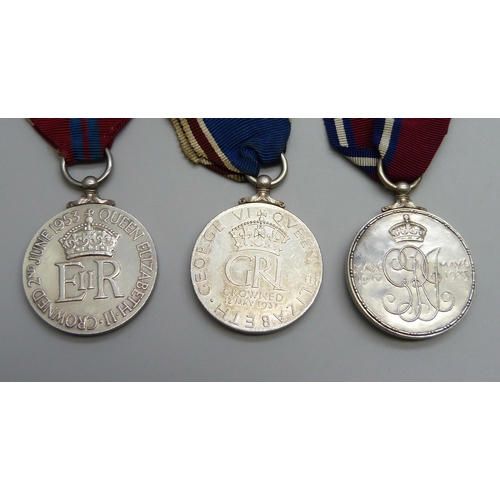 2020 - Three Royal commemorative medals, 1935 Silver Jubilee, 1937 and 1953