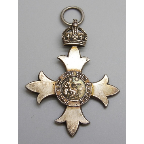 2022 - A silver MBE breast badge/medal, hallmarked London 1932