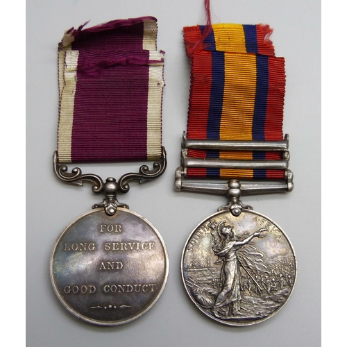 2029 - A Queen's South Africa medal with Modder River and Belmont clasps to 907 Corpl. J. Padmore RE and Ge... 