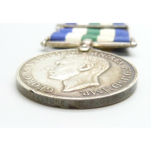 2034 - A Royal Navy Reserve Long Service and Good Conduct Medal to 19726 K. Theakstone C.P.O. R.N.R., rim a... 