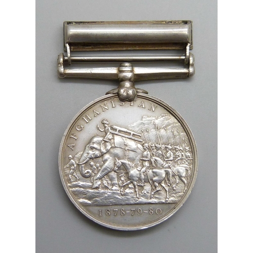 2036 - An Afghanistan medal with Ahmed Khel clasp to 5329 Dr. E. O'Donall G/4th R.A.