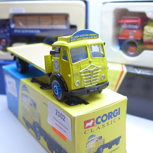 2102 - Three Corgi model vehicles, including 20501 Pickfords dropside lorry, boxed