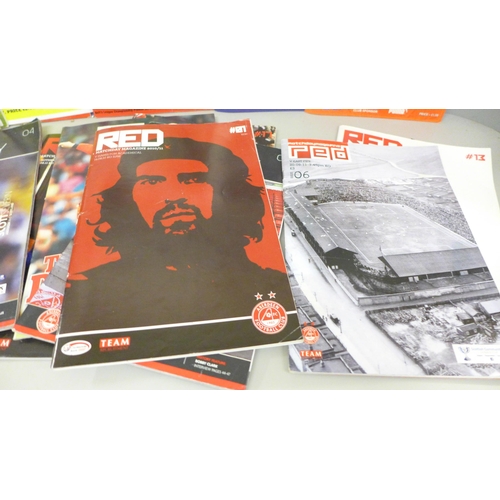2180 - A collection of Scottish League football programmes including an Aberdeen coaster