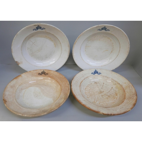 2253 - Four soup plates recovered from SMS Brummer, sunk in Scapa Flow