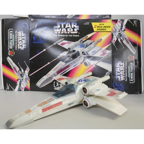 2272 - Toys; Star Wars X-Wing fighter, USS Enterprise, Lego Buggy, model Jumbo Jet and a Robo Raptor, conte... 