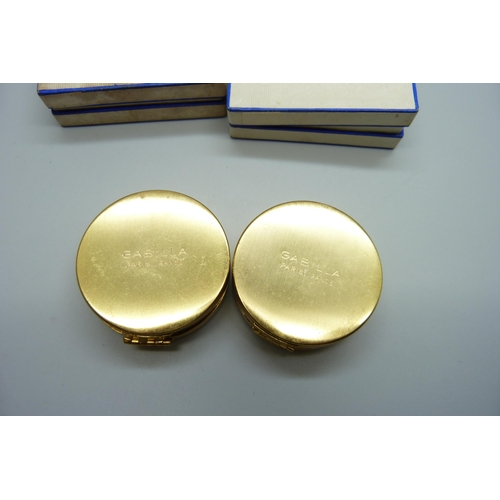 2274 - Two 1920/30s French perfumes in enamelled compacts, Gardenia and Fredaines by Gabilla