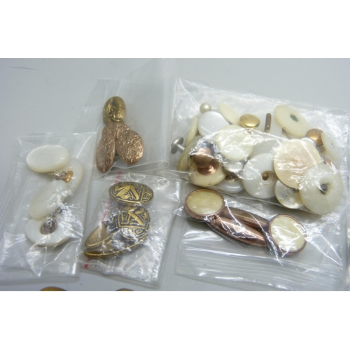 2275 - A collection of vintage rolled gold, gold plate and gilt cufflinks